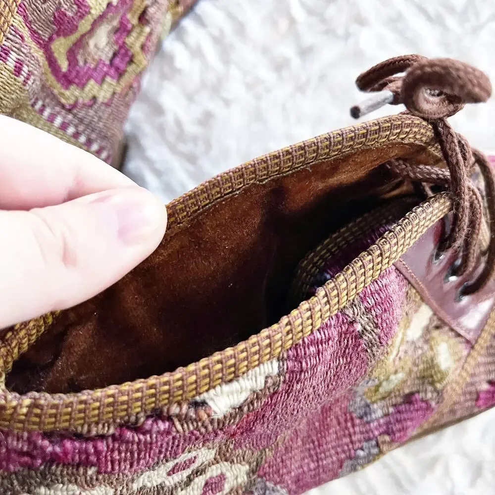 The Nomadic Collection Tapestry Kilm Lace Up Chukka Ankle Bootie